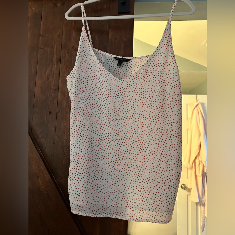 Banana Republic white and red blouse